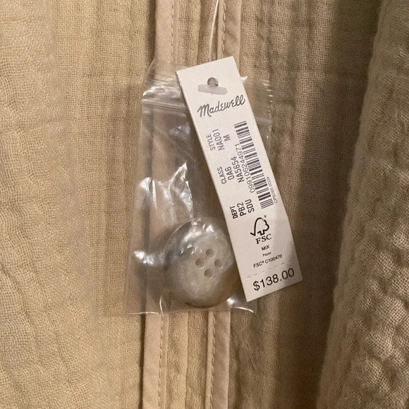 Madewell tan oversized 100% cotton blazer - medium - NWT - Picture 3 of 7